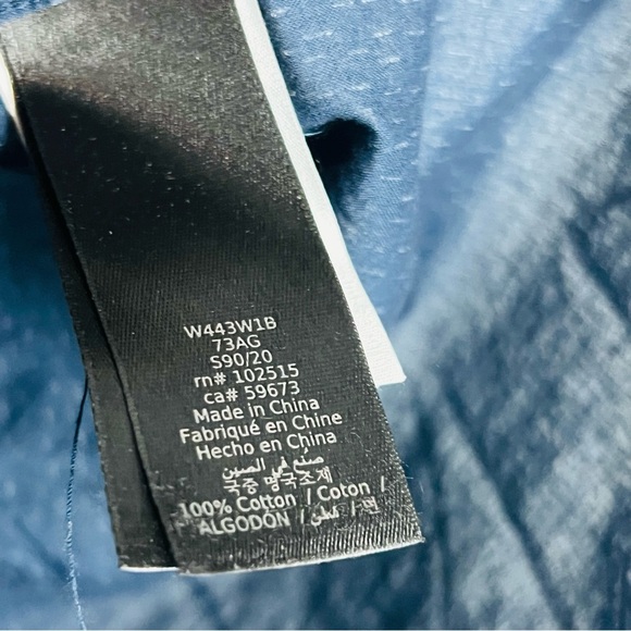 John Varvatos Patterned Navy Casual Button Up Medium - Picture 5 of 6